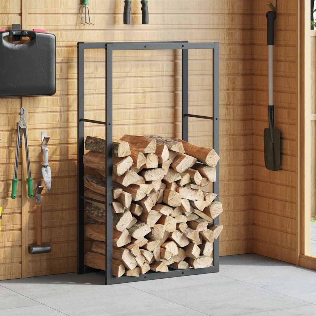 Brennholzregal Schwarz 55x30x61 cm Stahl
