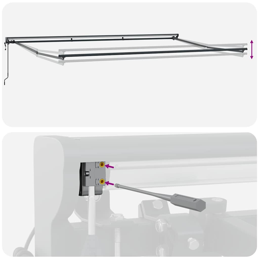 Markisenrahmen Verstellbar Weiß 2,5 x 2 m Stahl