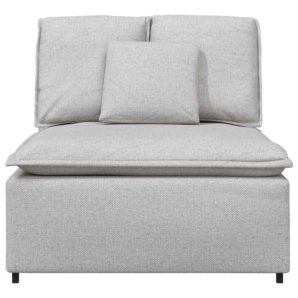 Modulares Sofa Endmodul mit Armlehne Kissen Hellgrau 100 cm