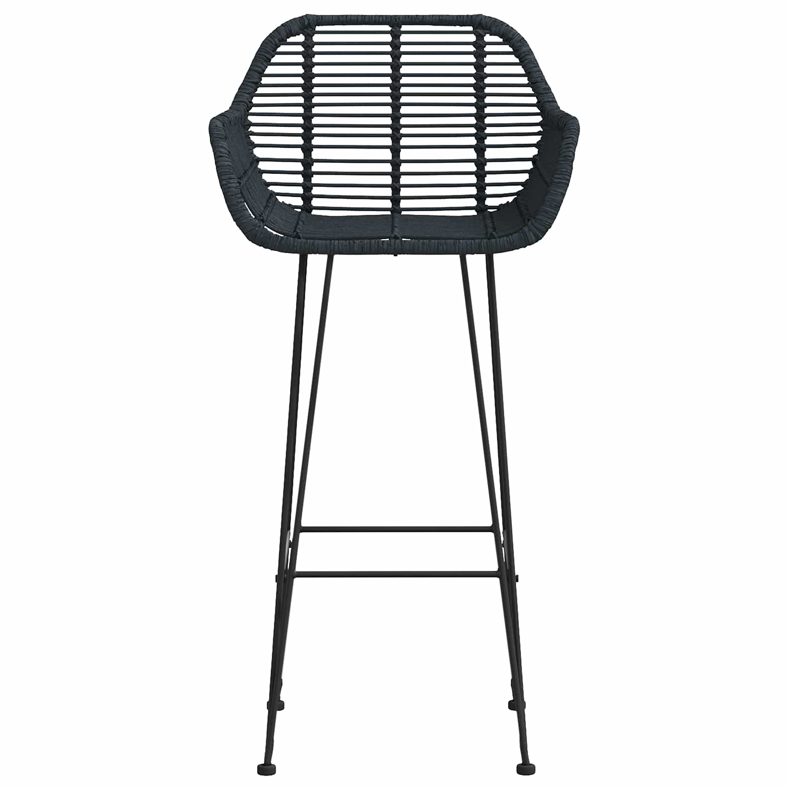 Barstuhl 2 pcs 55 x 52 x 92 cm Rattan und Eisen