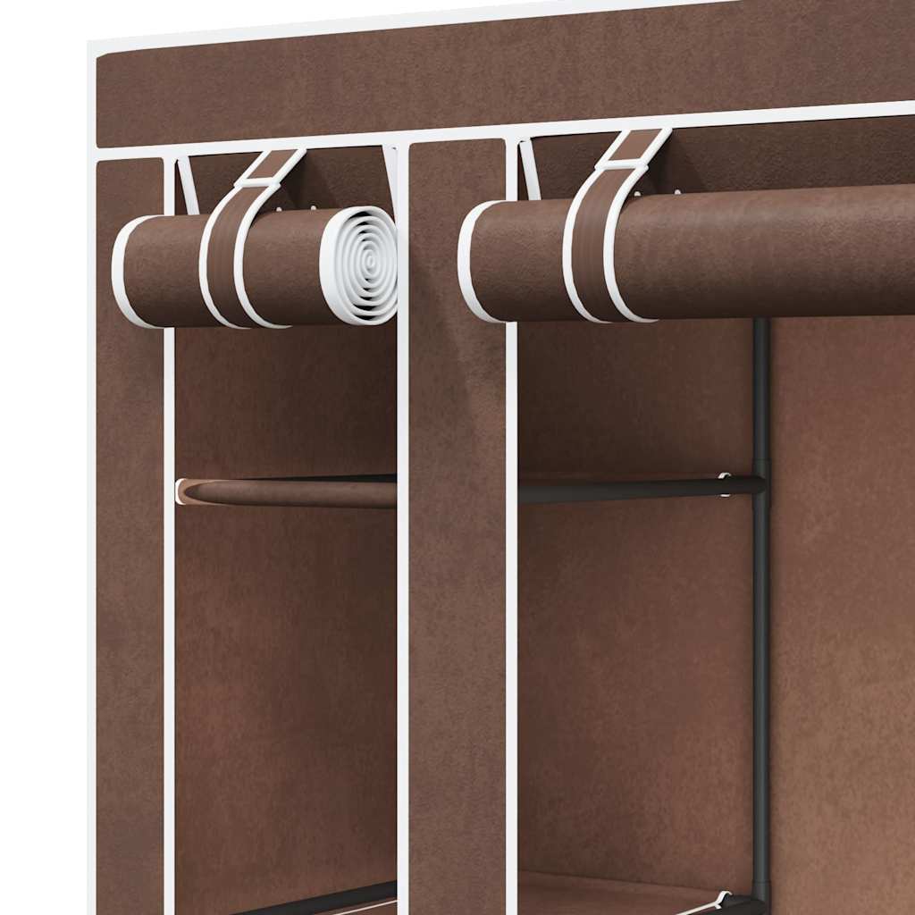 Stoffschrank mit Fächern Kleiderstangen 45×150×176 cm Schwarz