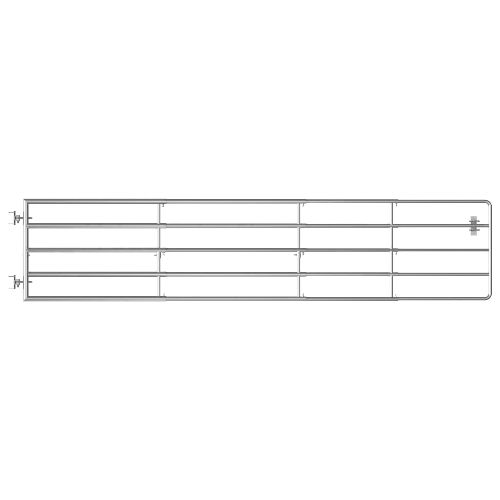 5-Rohr-Weidetor Stahl (95-170)×90 cm Silbern