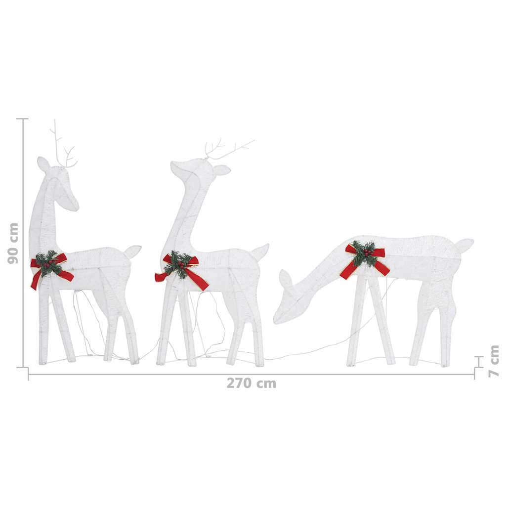 Weihnachtsdeko LED Rentiere 270x7x90 cm Golden Warmweiß
