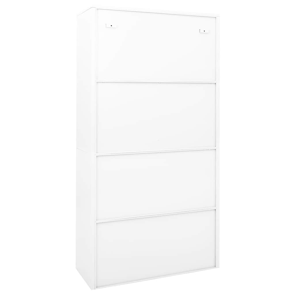 Büroschrank mit Schiebetüren Weiß 90x40x180 cm Stahl