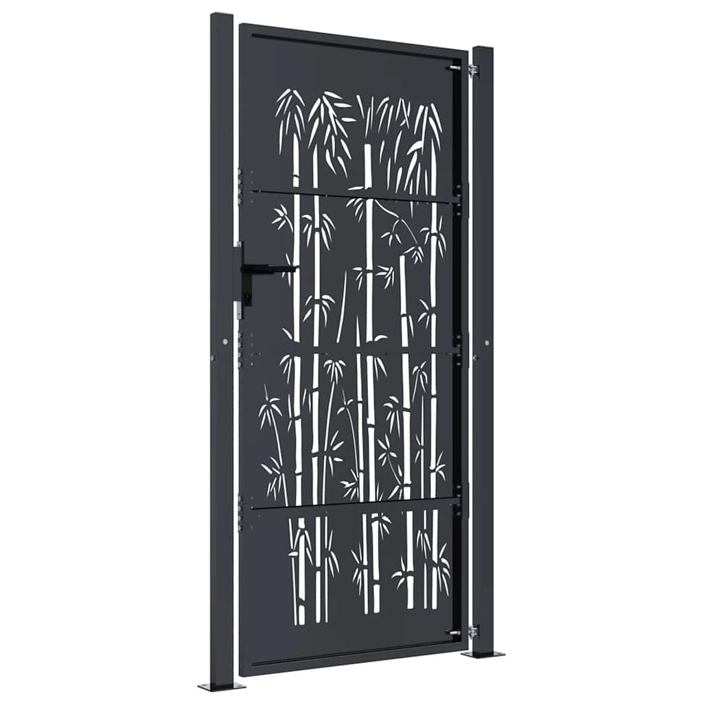 Gartentor Anthrazit 100x75 cm Stahl Bambus-Design