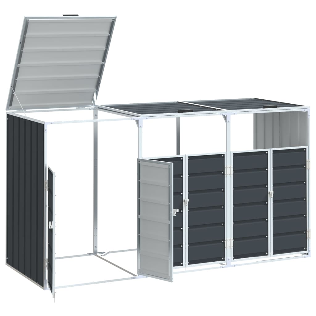 Mülltonnenbox für 1 Tonne Grün 72x81x115 cm Stahl