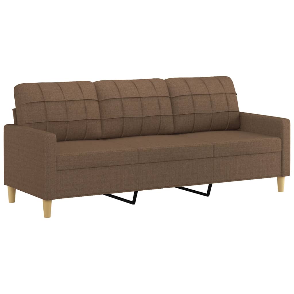 3-Sitzer-Sofa mit Hocker Taupe 180 cm Stoff