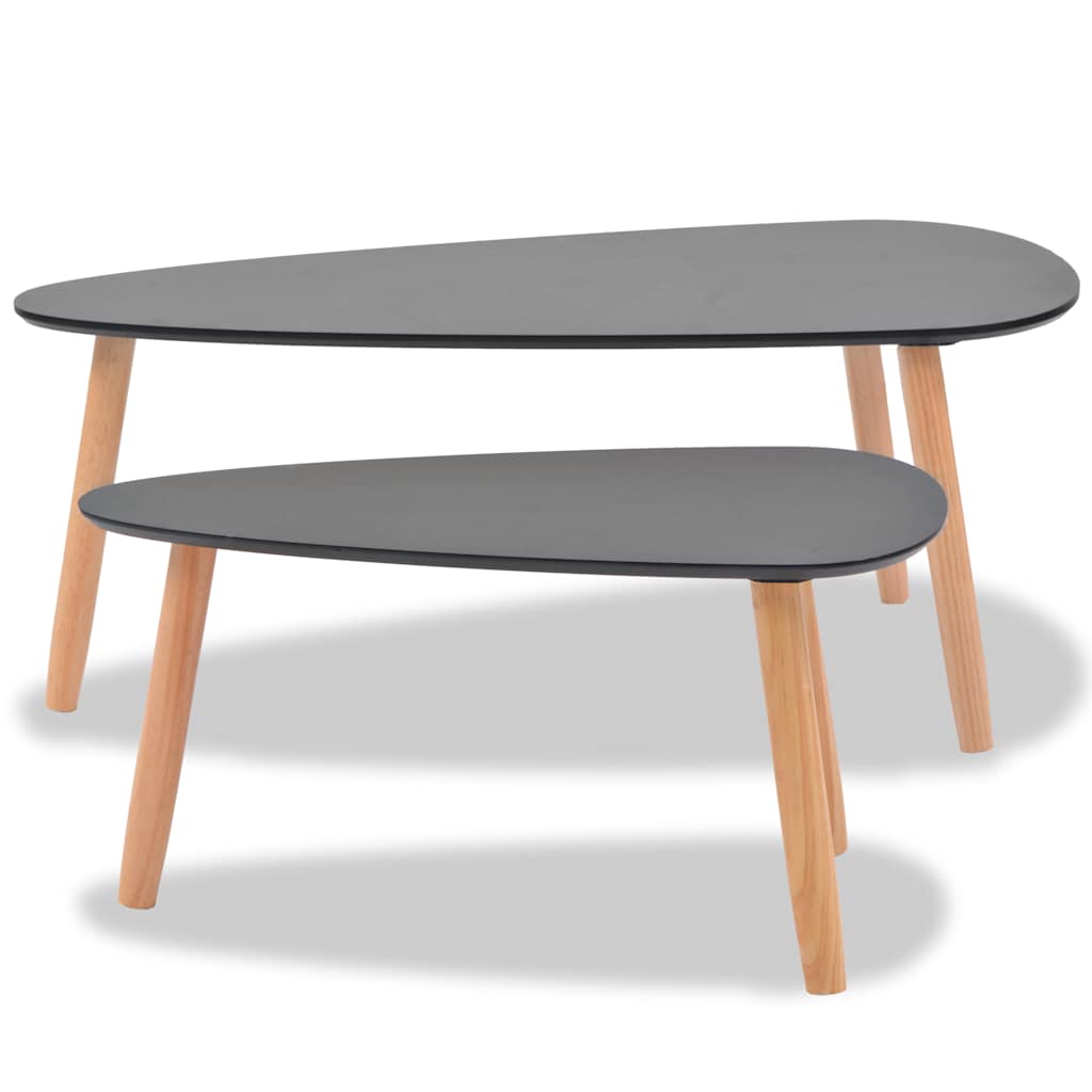 2-tlg. Couchtisch-Set Massivholz Kiefer Weiß