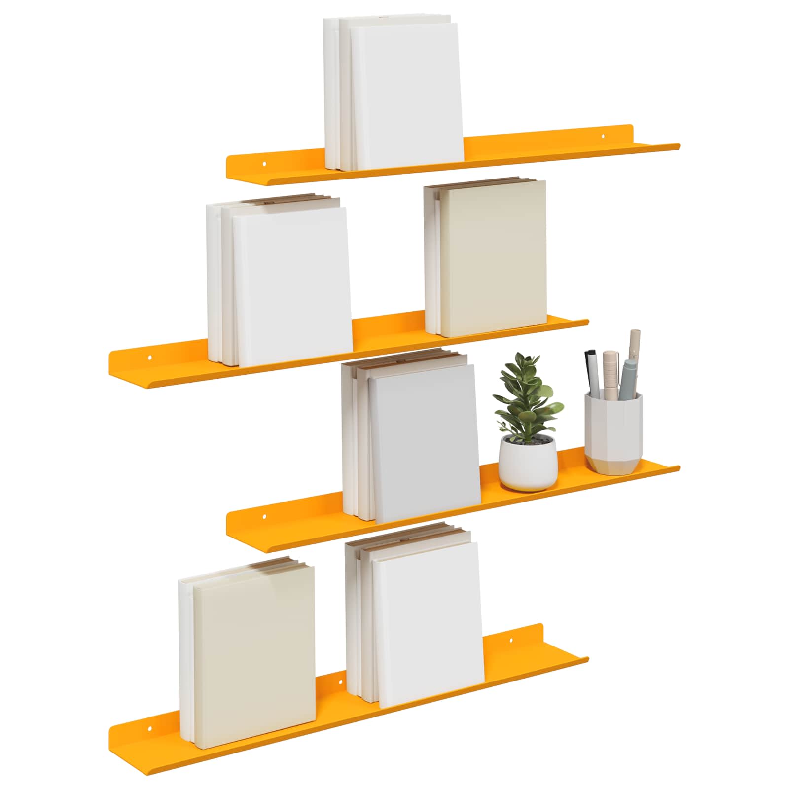 Schwebendes Regal 3 pcs Schwarz 40 x 9 x 2,5 cm Stahl