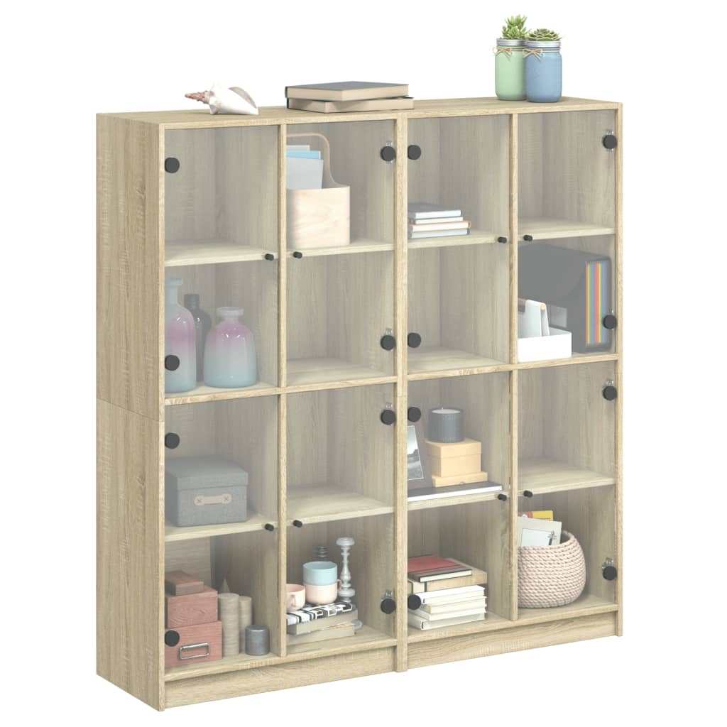 Bücherschrank mit Türen Weiß 136x37x142 cm Holzwerkstoff