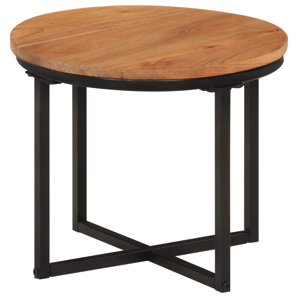 Couchtisch 45x45x35 cm Massivholz Akazie und Eisen