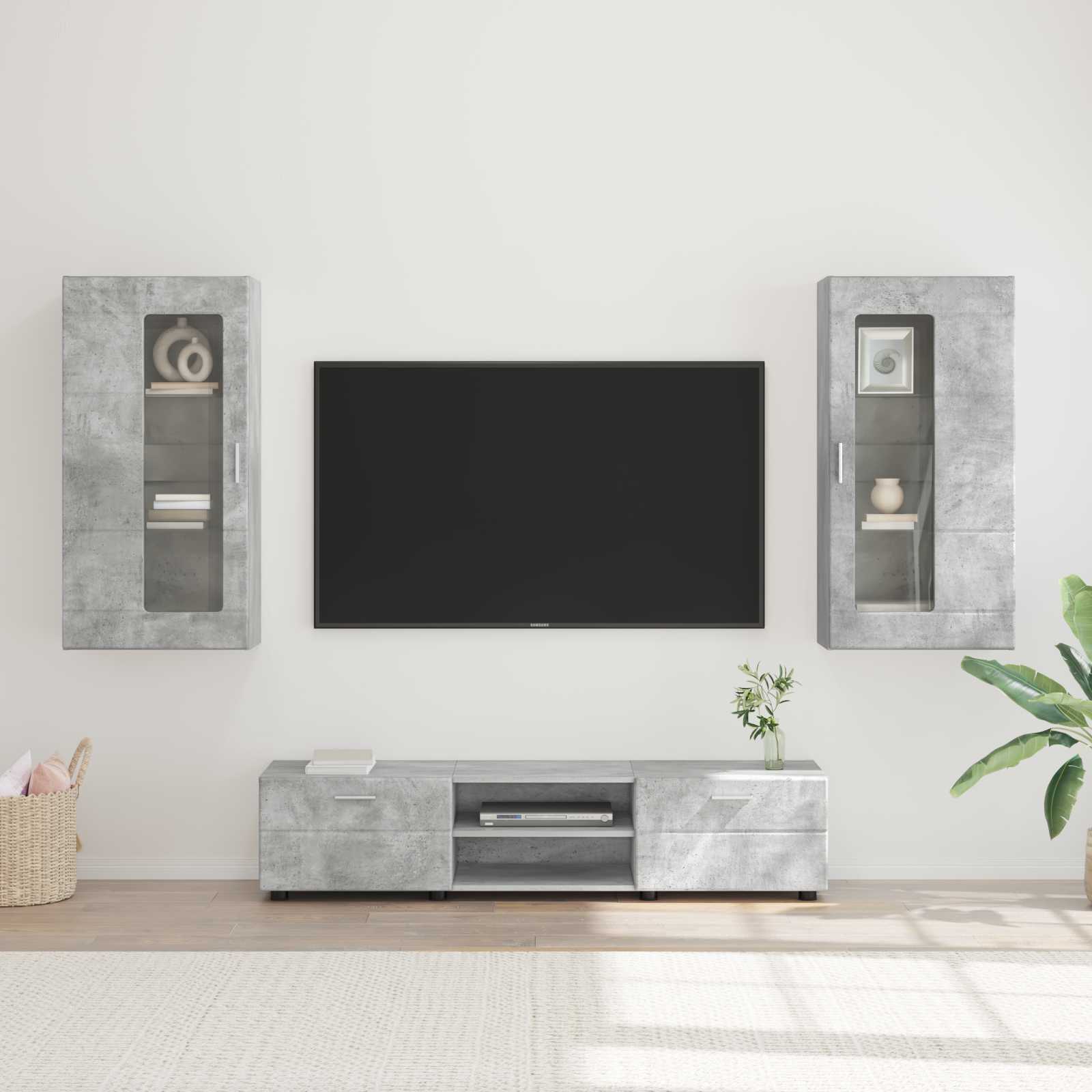 Highboard mit Regal FLORIN Weiß 60 x 35 x 182 cm Holzwerkstoff