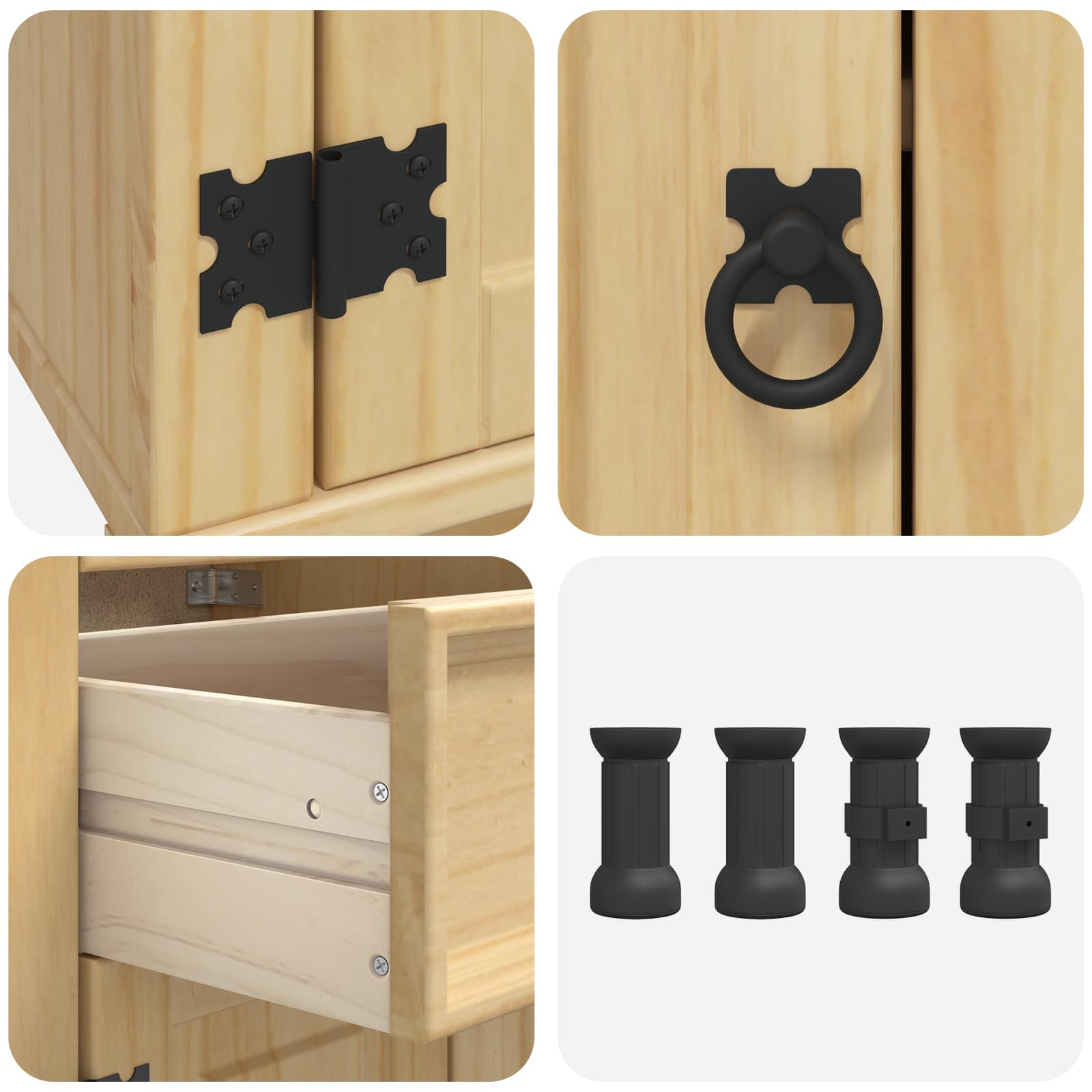 Schrank SKI Honigbraun 60 x 46 x 81,5 cm Massives Kiefernholz