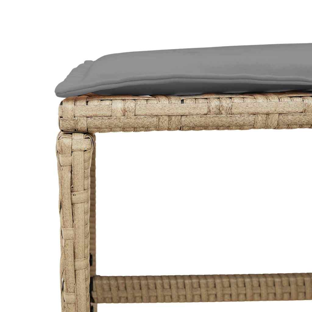 Gartenhocker mit Kissen 4 Stk. Schwarz 41x41x36 cm Poly Rattan