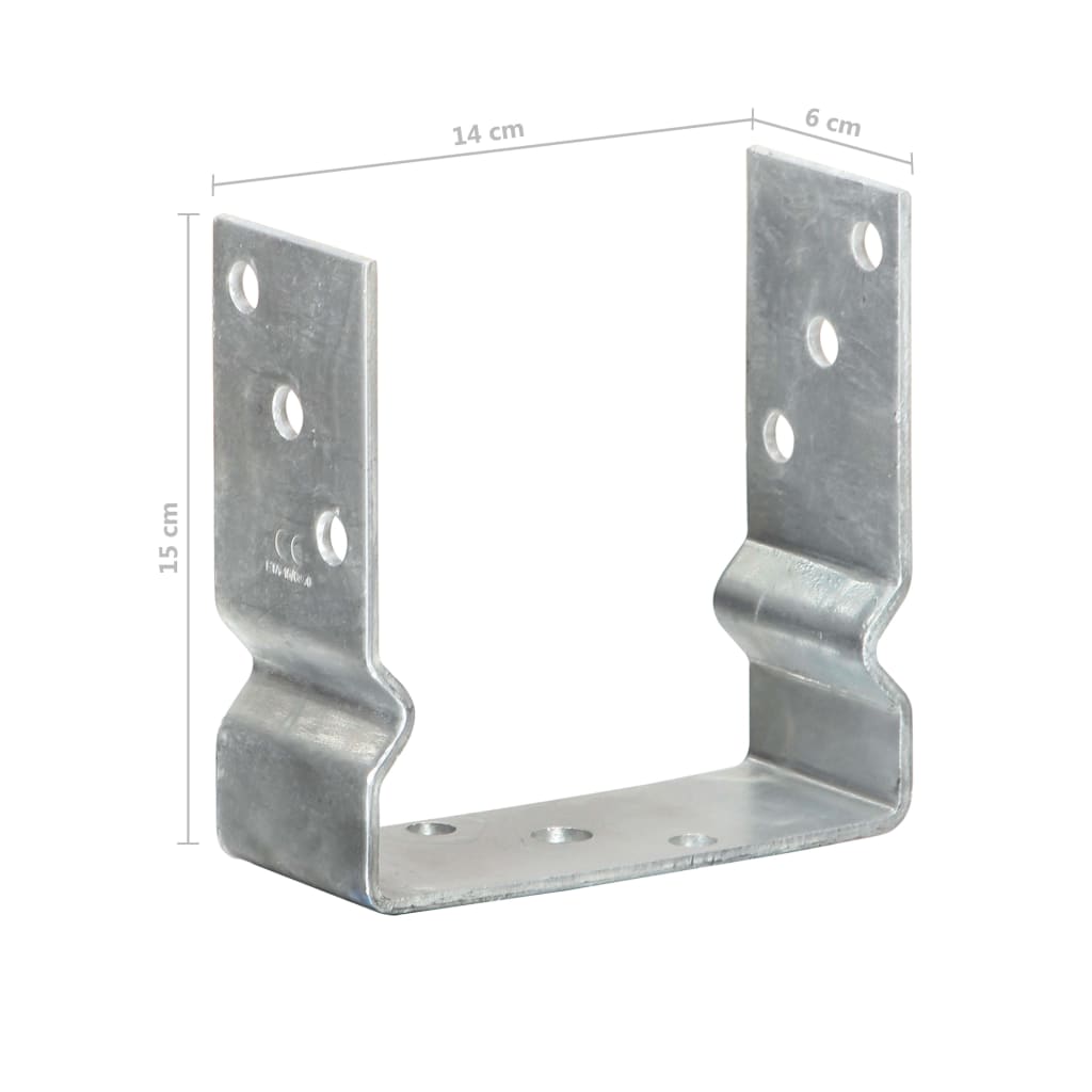 Pfostenträger 6 Stk. Silbern 9×6×15 cm Verzinkter Stahl