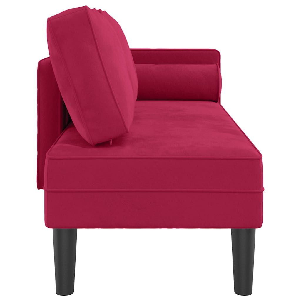 Chaiselongue mit Kissen Blau Samt