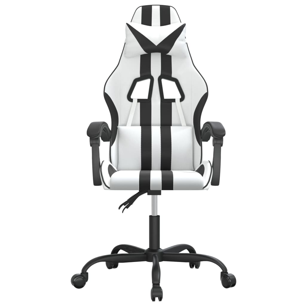 Gaming-Stuhl Drehbar Schwarz und Blau Kunstleder