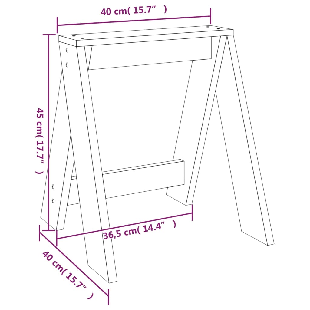 Hocker 2 Stk. 40x40x45 cm Massivholz Kiefer