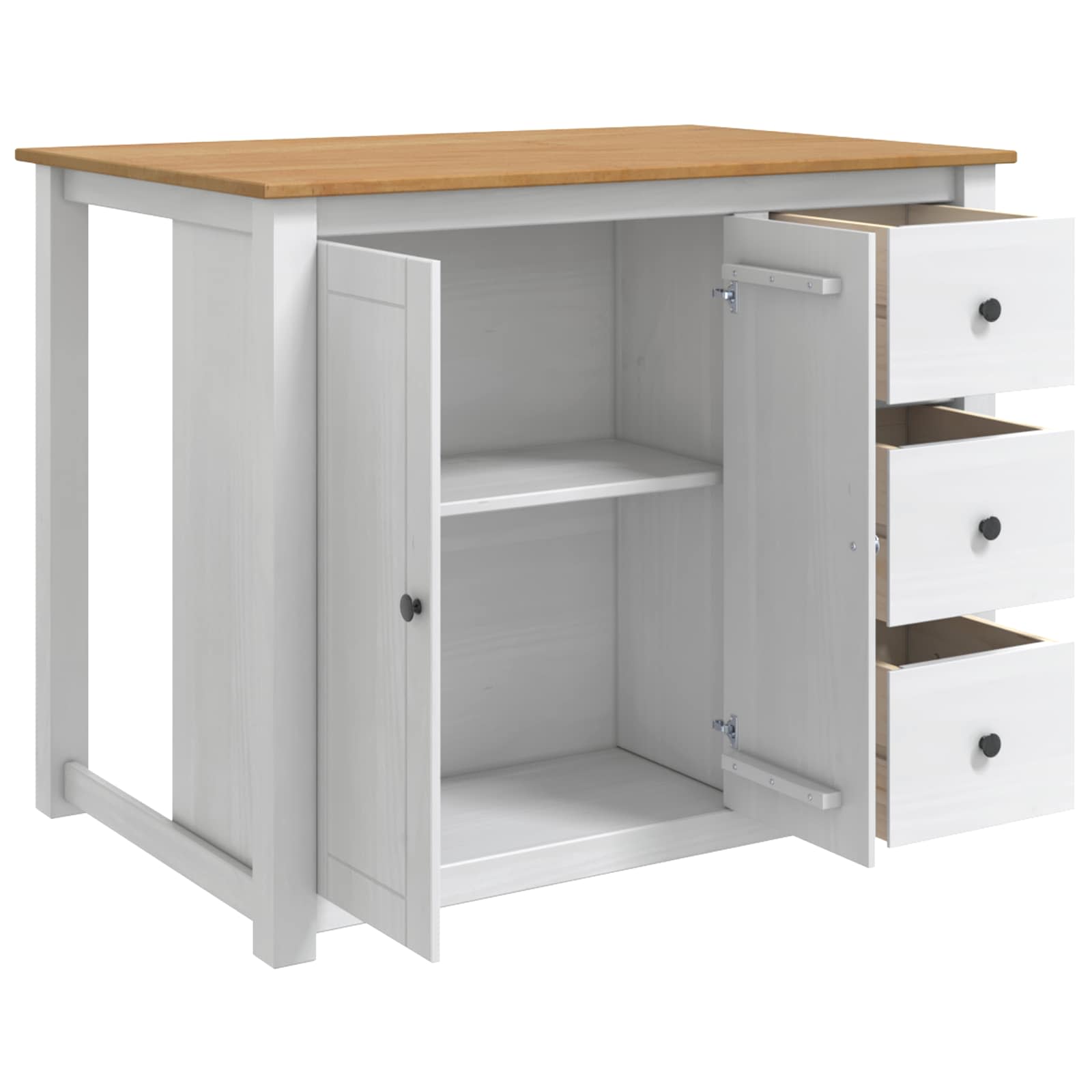 Küchentrolley mit Tür PANAMA 2 pcs Honigwachs 112 x 77 x 90 cm