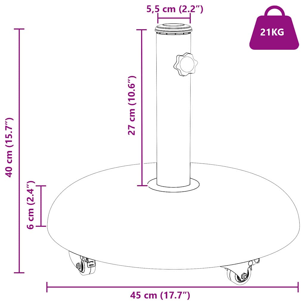 Sonnenschirmständer 20,9kg Hellgrau Beton Rund