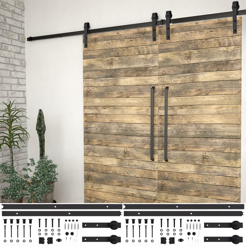 Schiebetürbeschlag-Set SKIEN 183 cm Stahl Schwarz