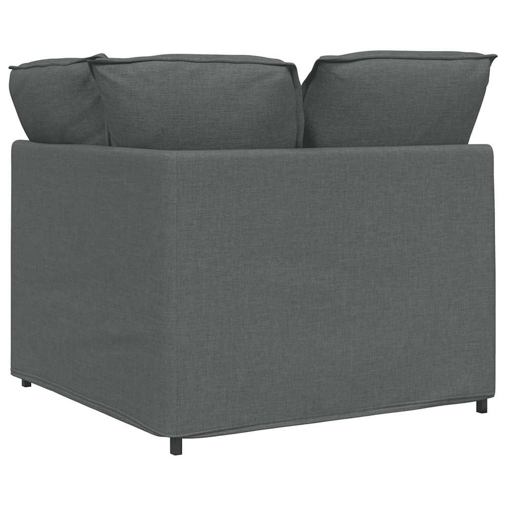 Modulares Sofa Endmodul mit Armlehne Kissen Hellgrau 100 cm