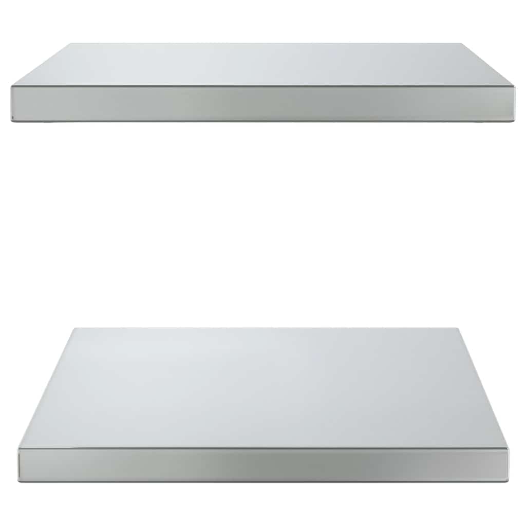 Wandregale 2 Stk. 100x40 cm Silbern Edelstahl