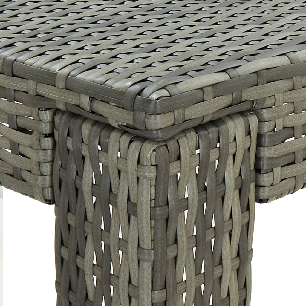 Garten-Bartisch Grau 60,5x60,5x110,5 cm Poly Rattan