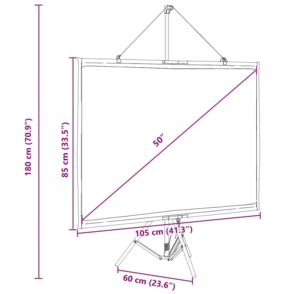 Projektionsleinwand mit Stativ 50 Zoll 4:3