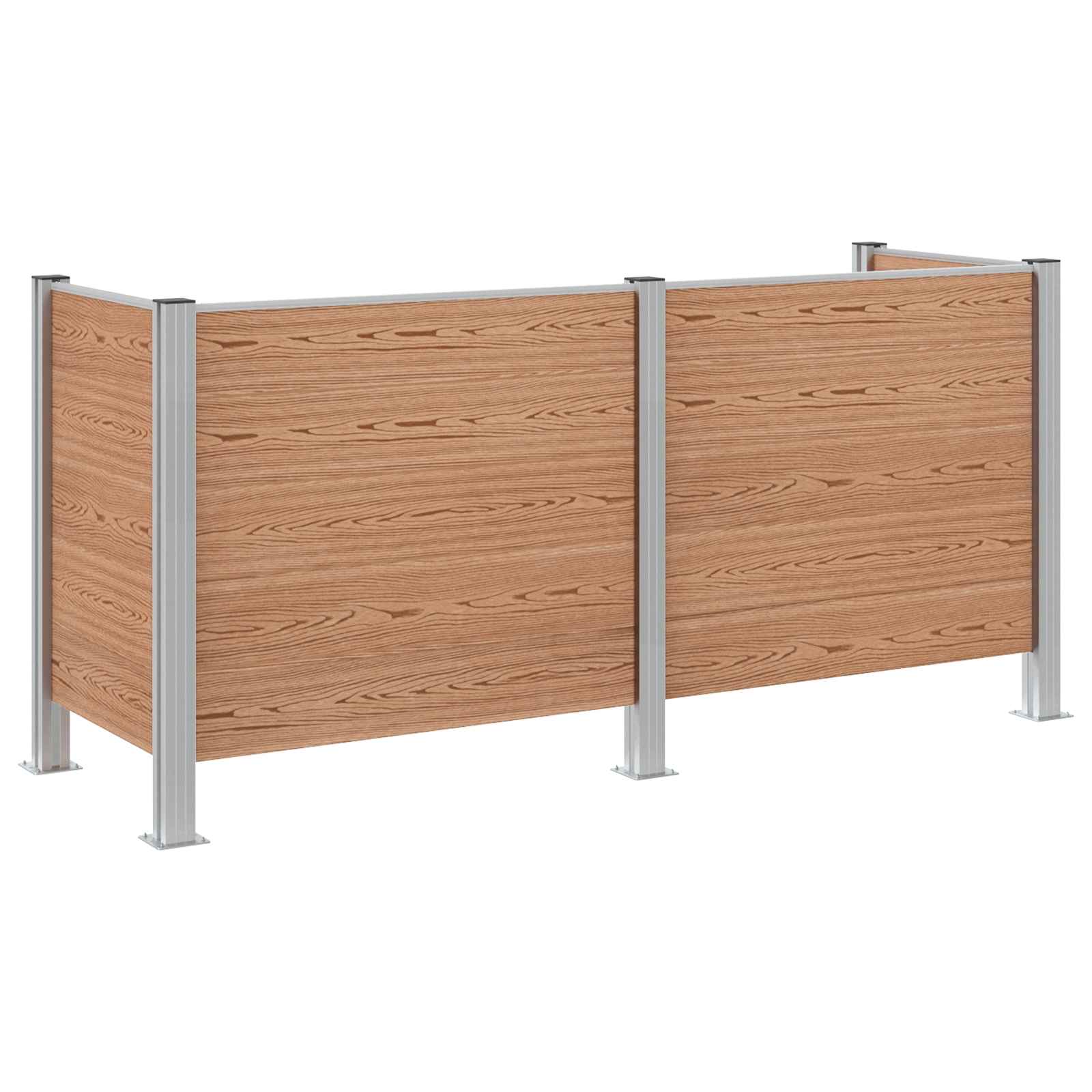 Mülltonnenzaun Braun 161 x 85 x 115 cm Aluminium und WPC