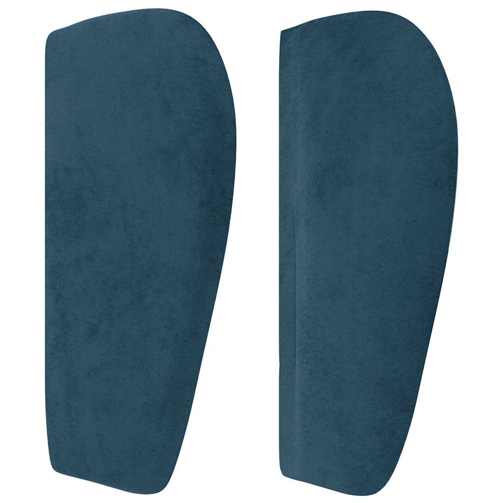 Kopfteil mit Ohren Dunkelblau 203x23x118/128 cm Samt