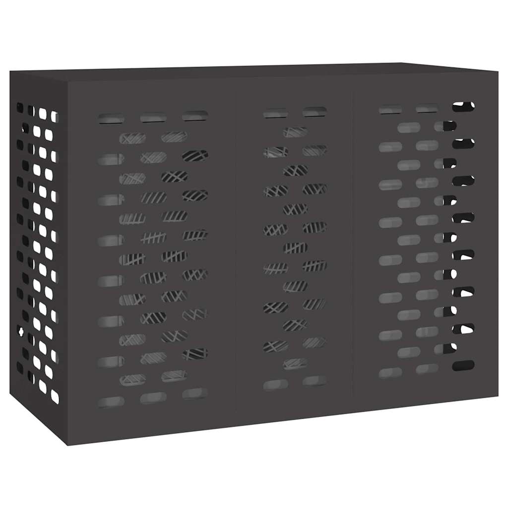 Klimaanlagenabdeckung Schwarz 90 x 40 x 60 cm Stahl