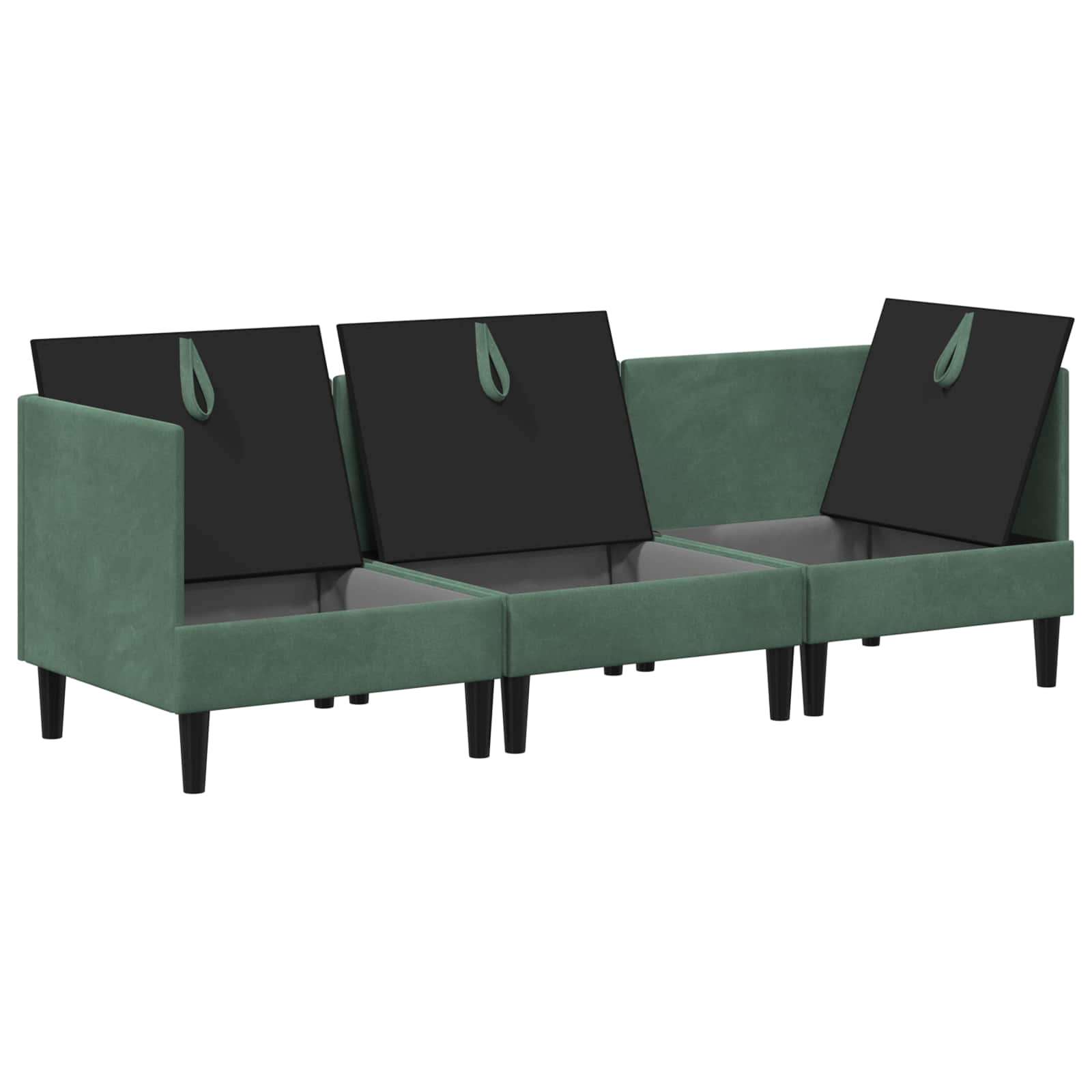 Wohnzimmergarnitur mit Kissen mit Speicher 3 pcs Hellgrau Samt