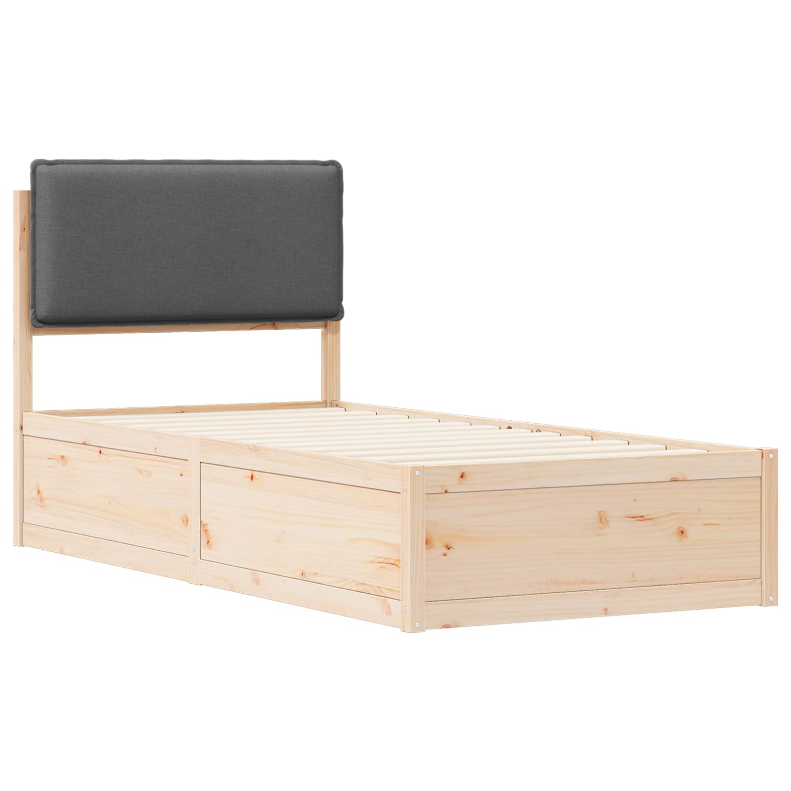 Bettgestell mit gepolstertem Kopfteil Hellgrau 200 x 200 cm