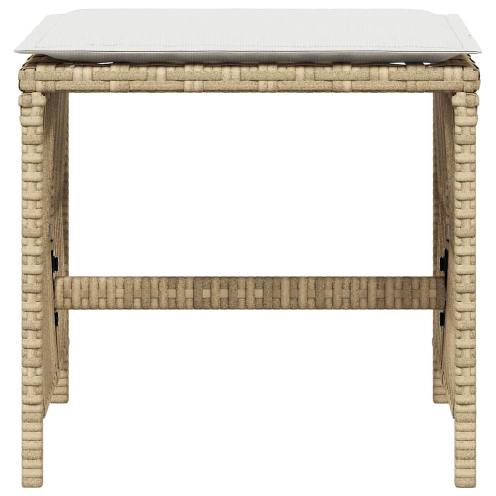 Gartenhocker mit Kissen 4 Stk. Schwarz 41x41x36 cm Poly Rattan