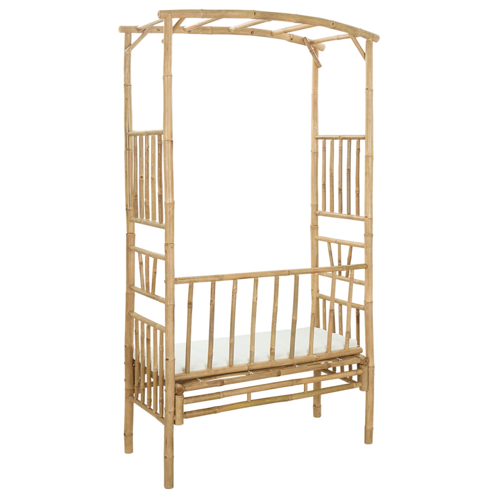 Gartenbogen mit Bank Natur 115 x 50 x 205 cm Bambus