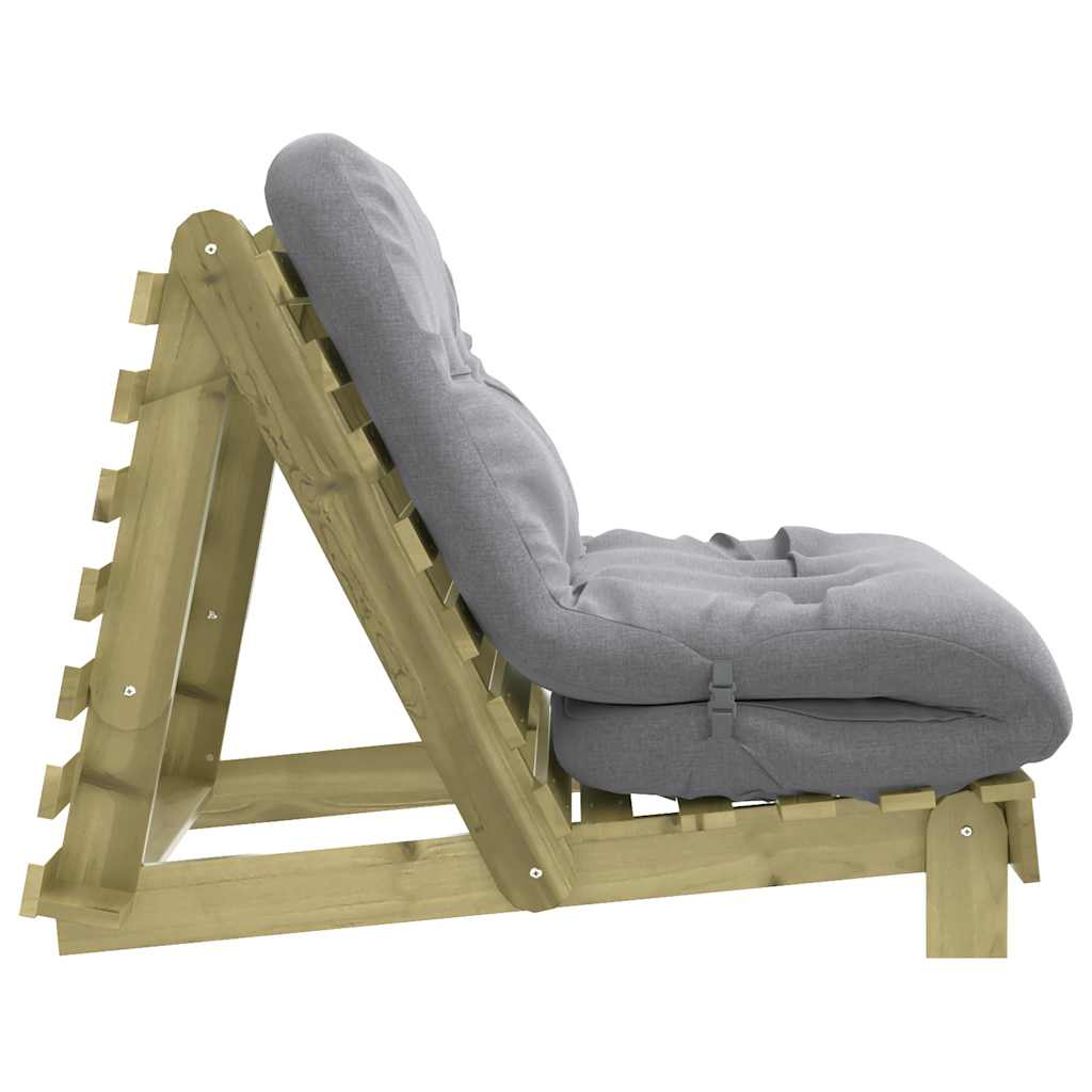 Futon Schlafsofa mit Matratze Braun 70x206x11 Massivholz Kiefer