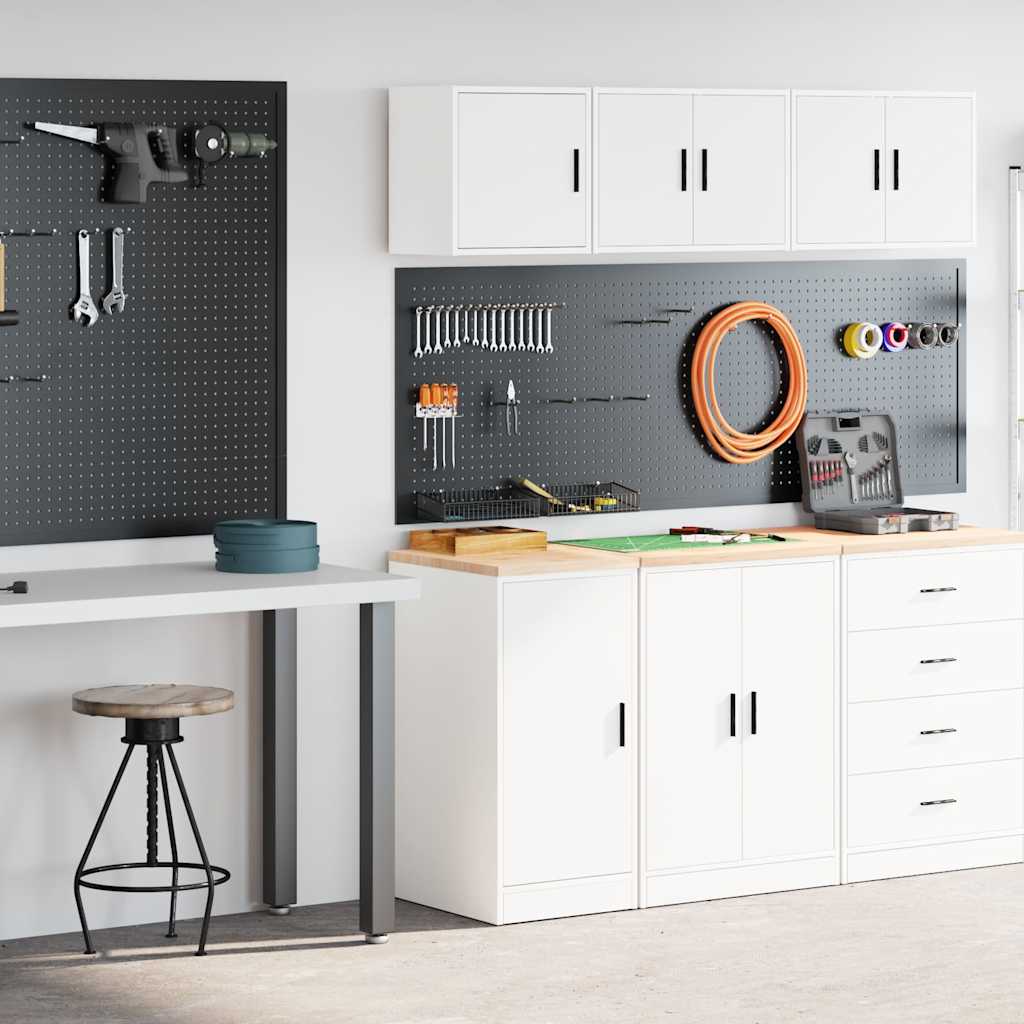 Garagenschränke 2 Stk. Schwarz Holzwerkstoff