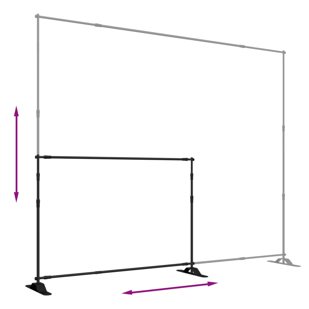 Hintergrundstativ Schwarz 254x243 cm Stahl