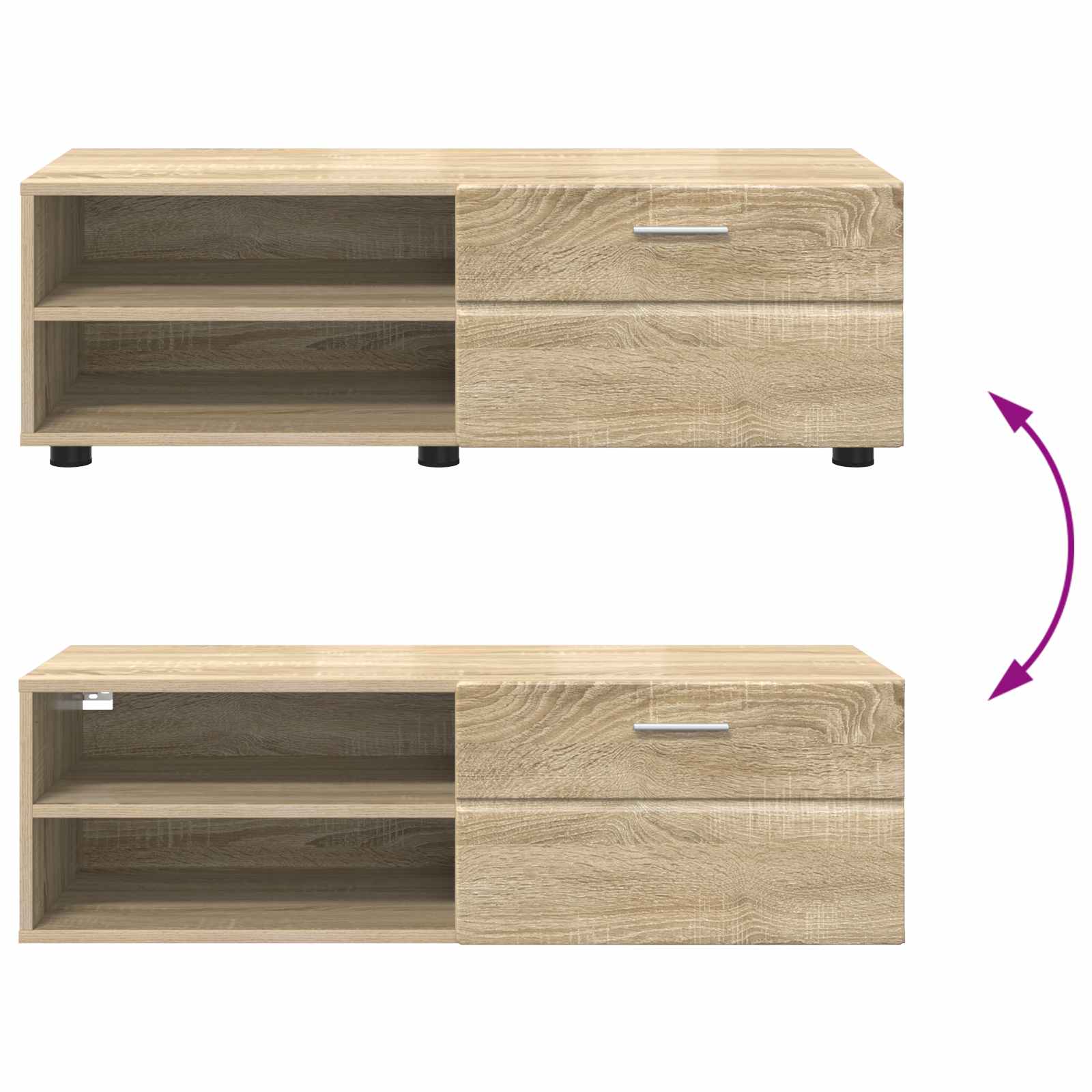 Highboard mit Regal FLORIN Weiß 60 x 35 x 182 cm Holzwerkstoff