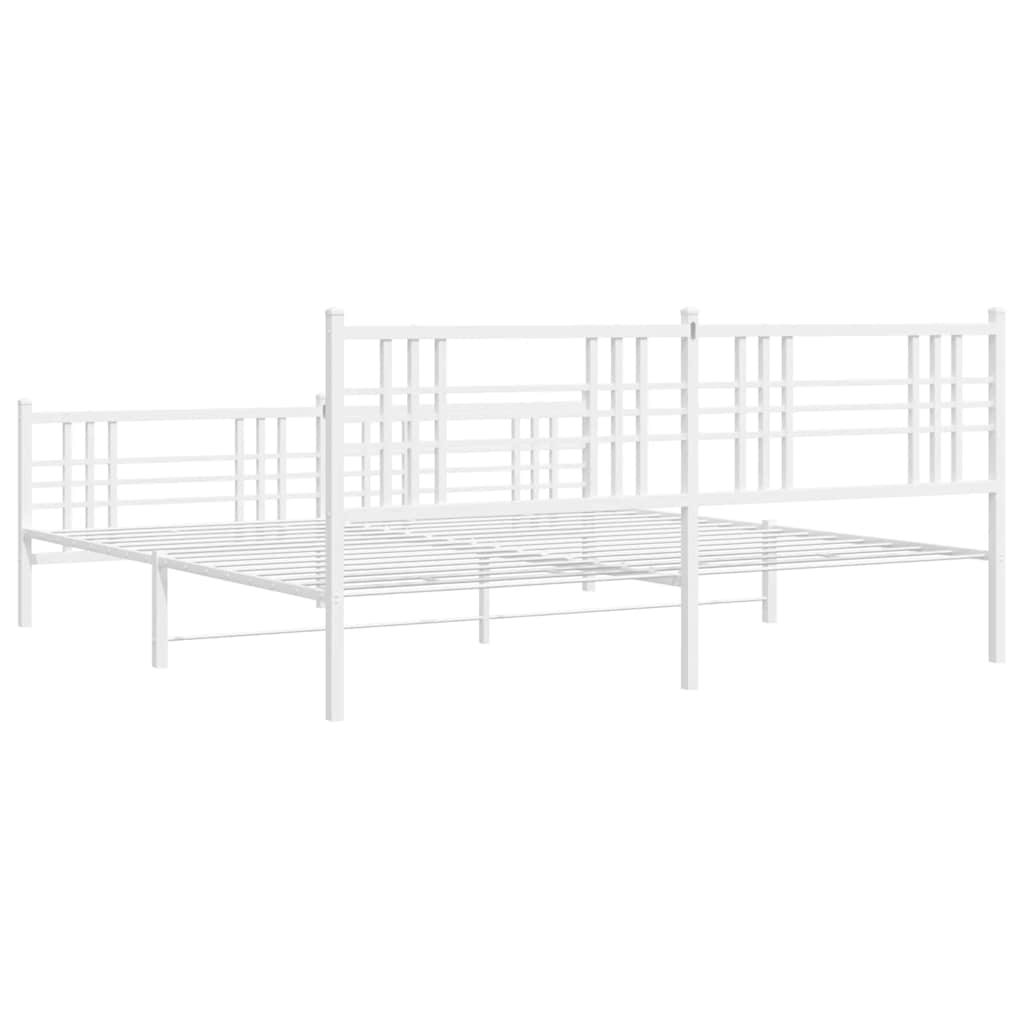 Bettgestell mit Kopf- und Fußteil Metall Schwarz 90x200 cm