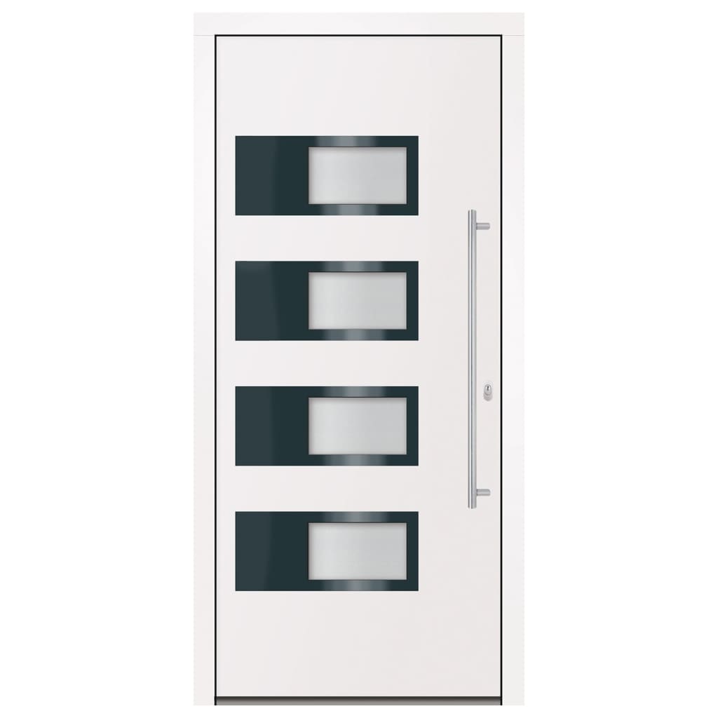 Haustür Anthrazit 100x210 cm Aluminium und PVC