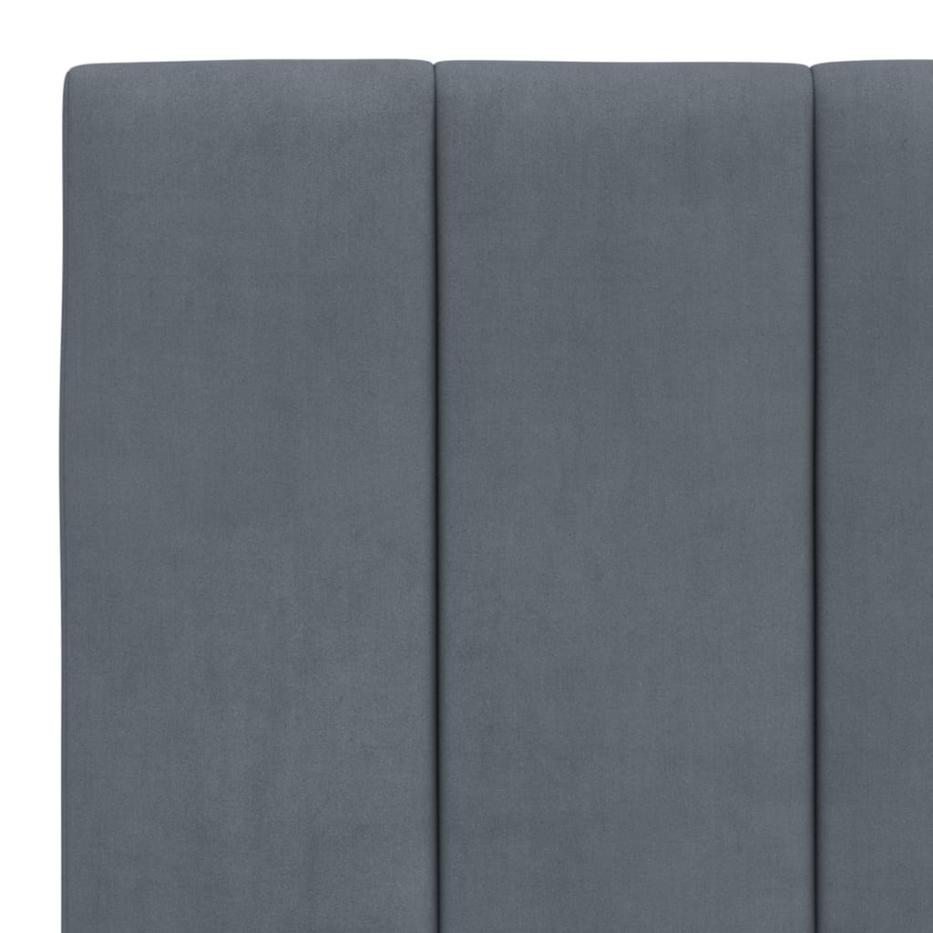 Bett mit Matratze "Hanko" Hellgrau 80x200 cm Samt