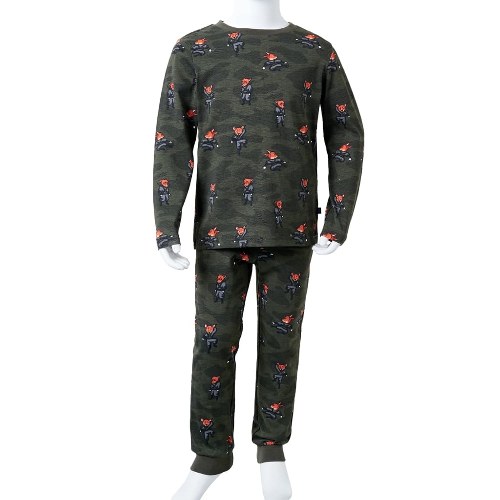 Kinderpyjama mit Langen Ärmeln Khaki 92