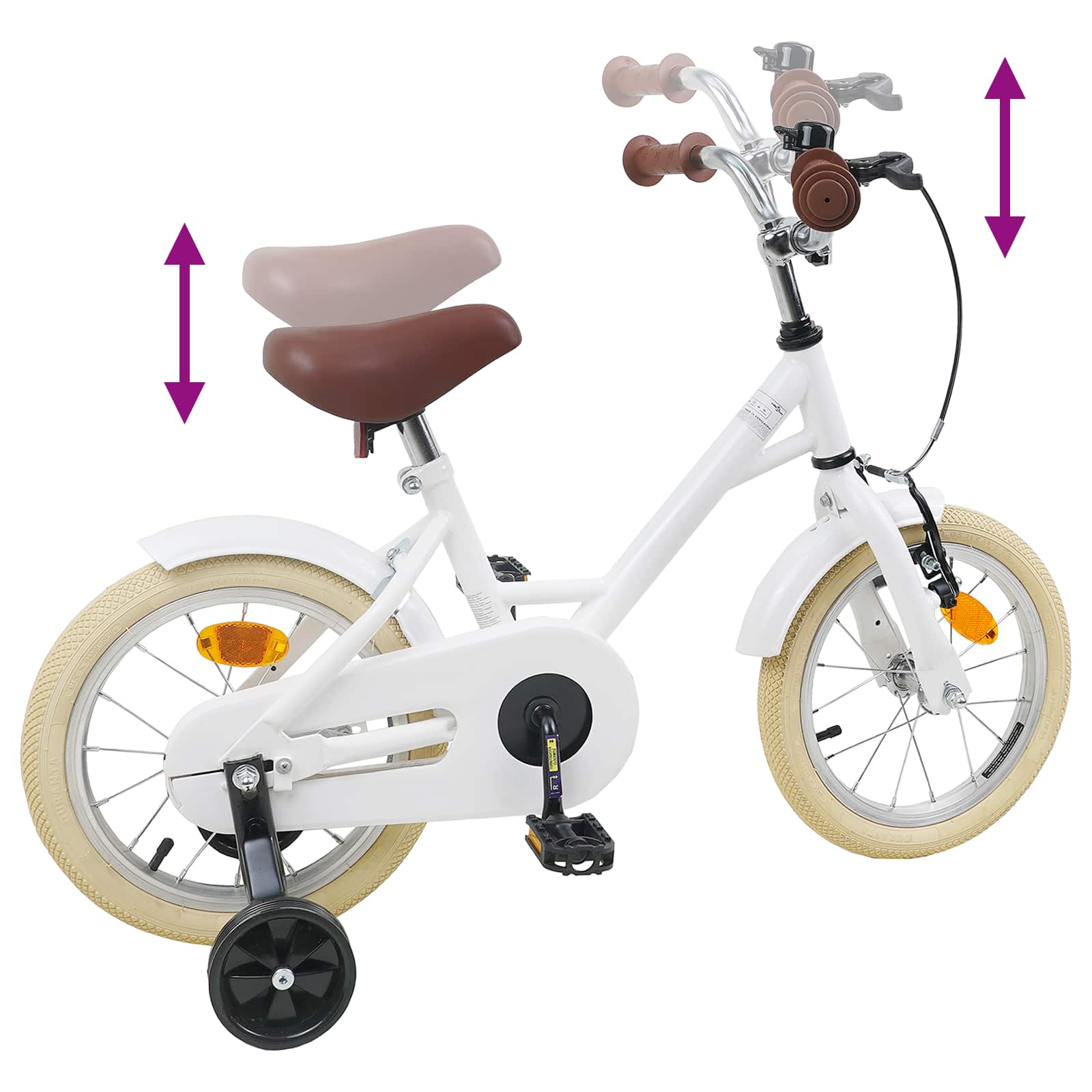 Kinderfahrrad 12 Zoll für 2-4 Jahre alt Hellrosa
