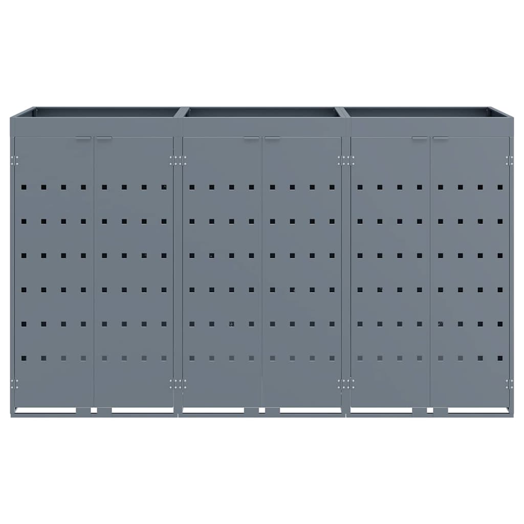 Mülltonnenbox für 2 Tonnen Schwarz 138x79x117 cm Stahl