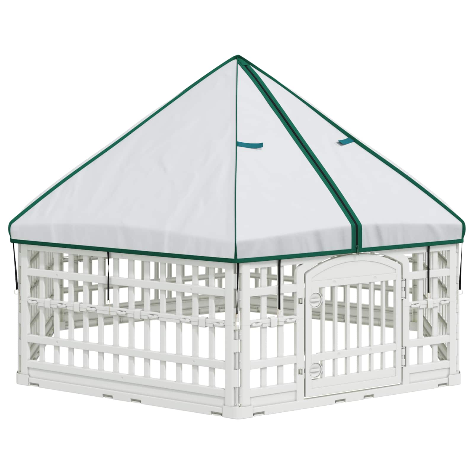 6-Panel-Hundespielplatz 122 x 106,5 x 40 cm Kunststoff Weiß