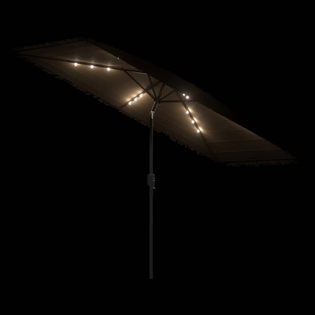 Sonnenschirm mit LED und Stahlmast Braun 248x248x248 cm