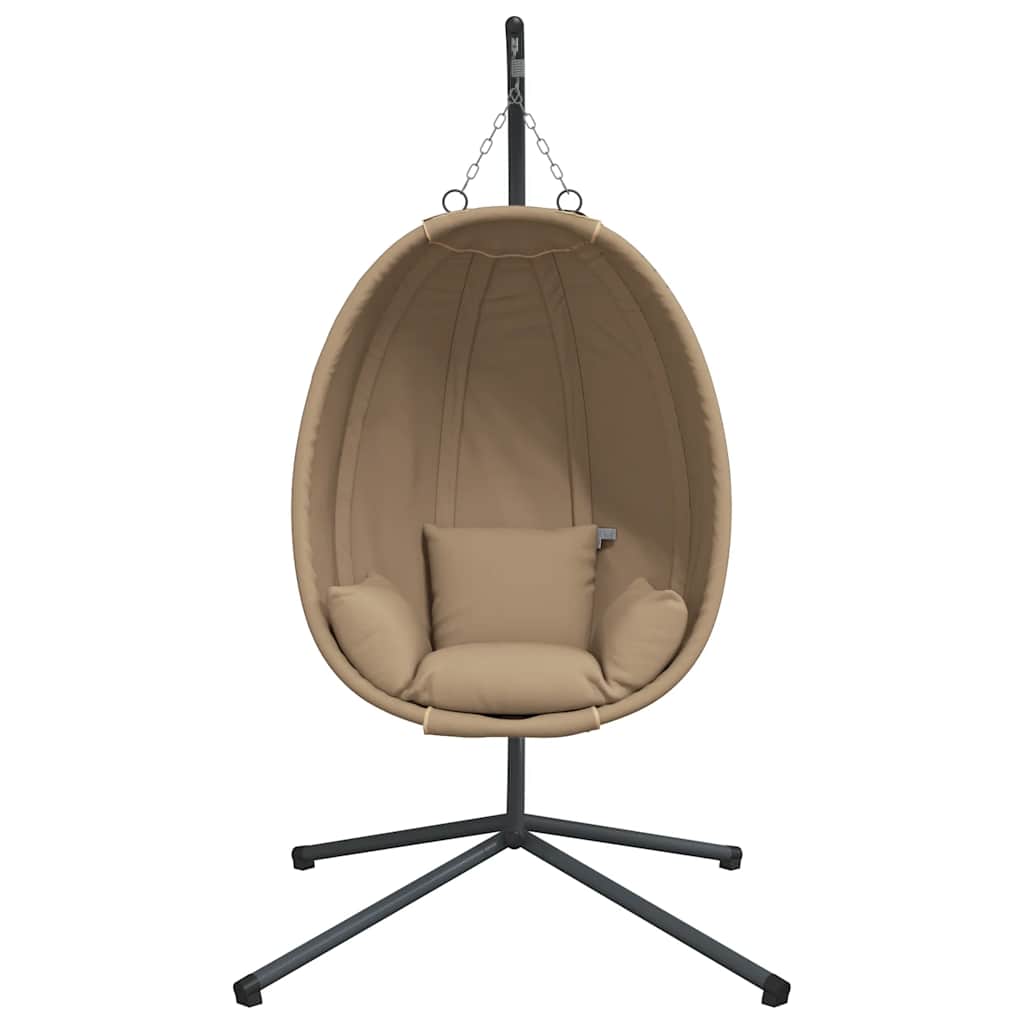 Hängesessel Ei-Design mit Ständer Anthrazit Rattan und Stahl
