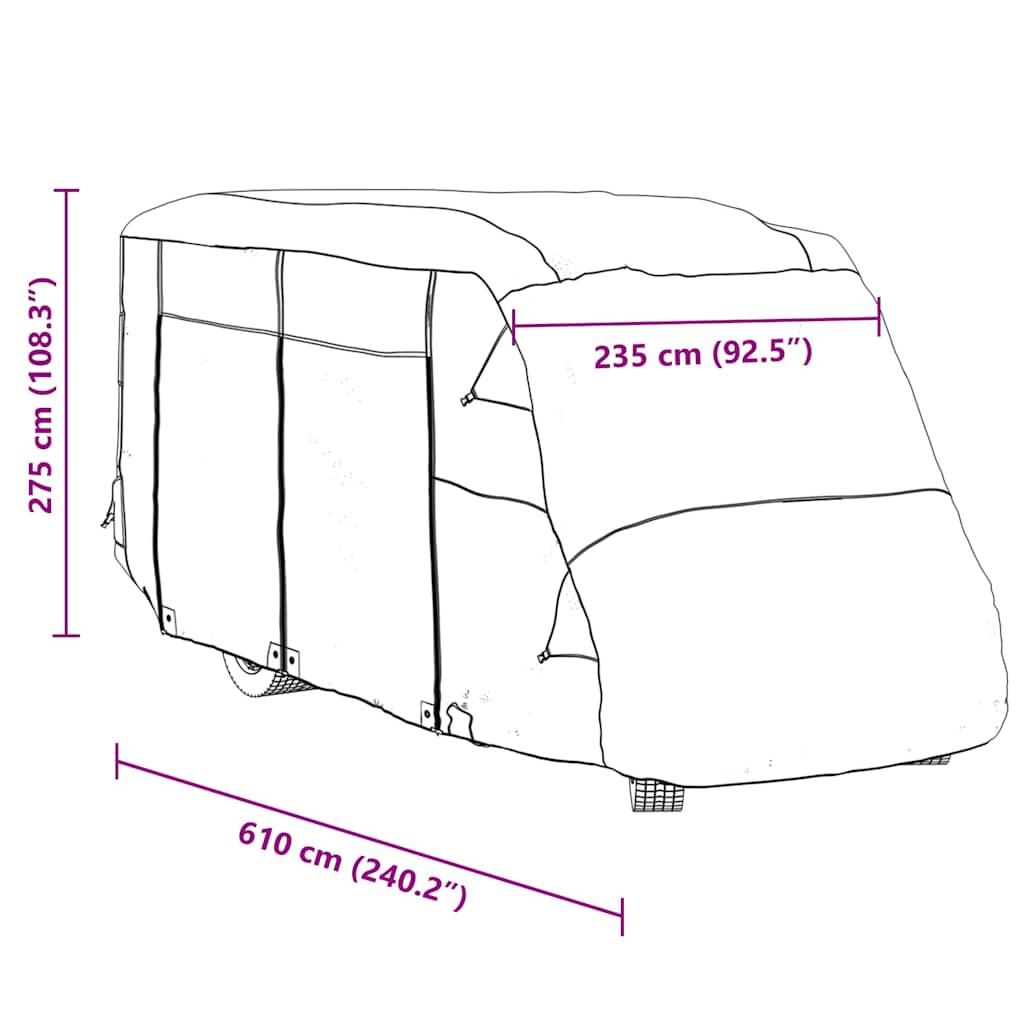Schutzhülle für Wohnmobil Grau 570x235x275 cm Vliesstoff
